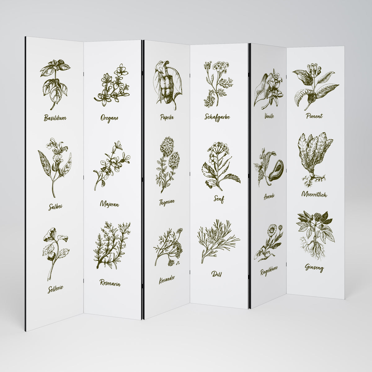 HERBAL FINESSE - DE 6-teiliger Paravent