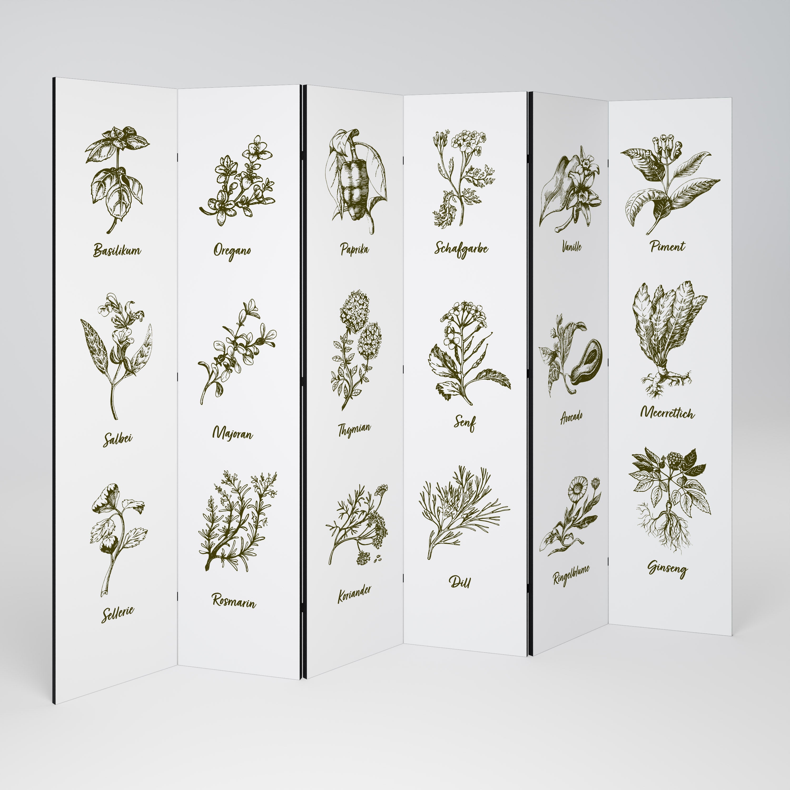 HERBAL FINESSE - DE 6-Panel Room Divider