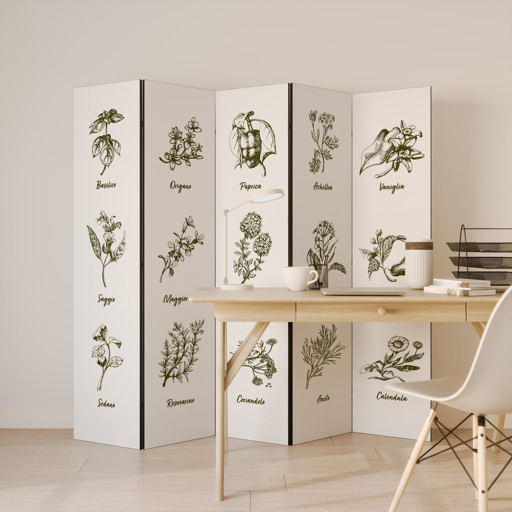 HERBAL FINESSE - IT Decorative 5-Panel Room Divider