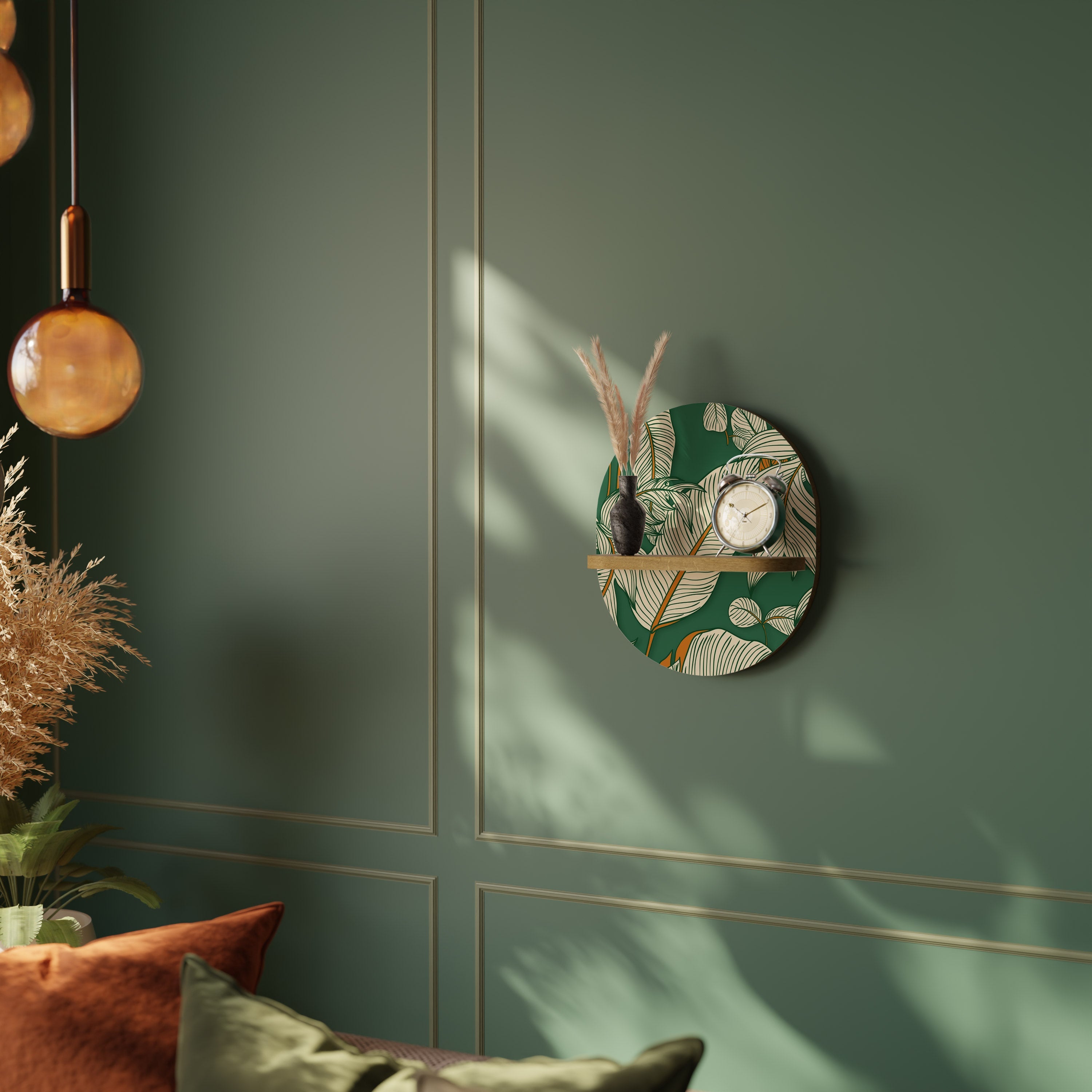 Ovales Kunstregal „VERDANT PLEASURES“ in Eichenoptik