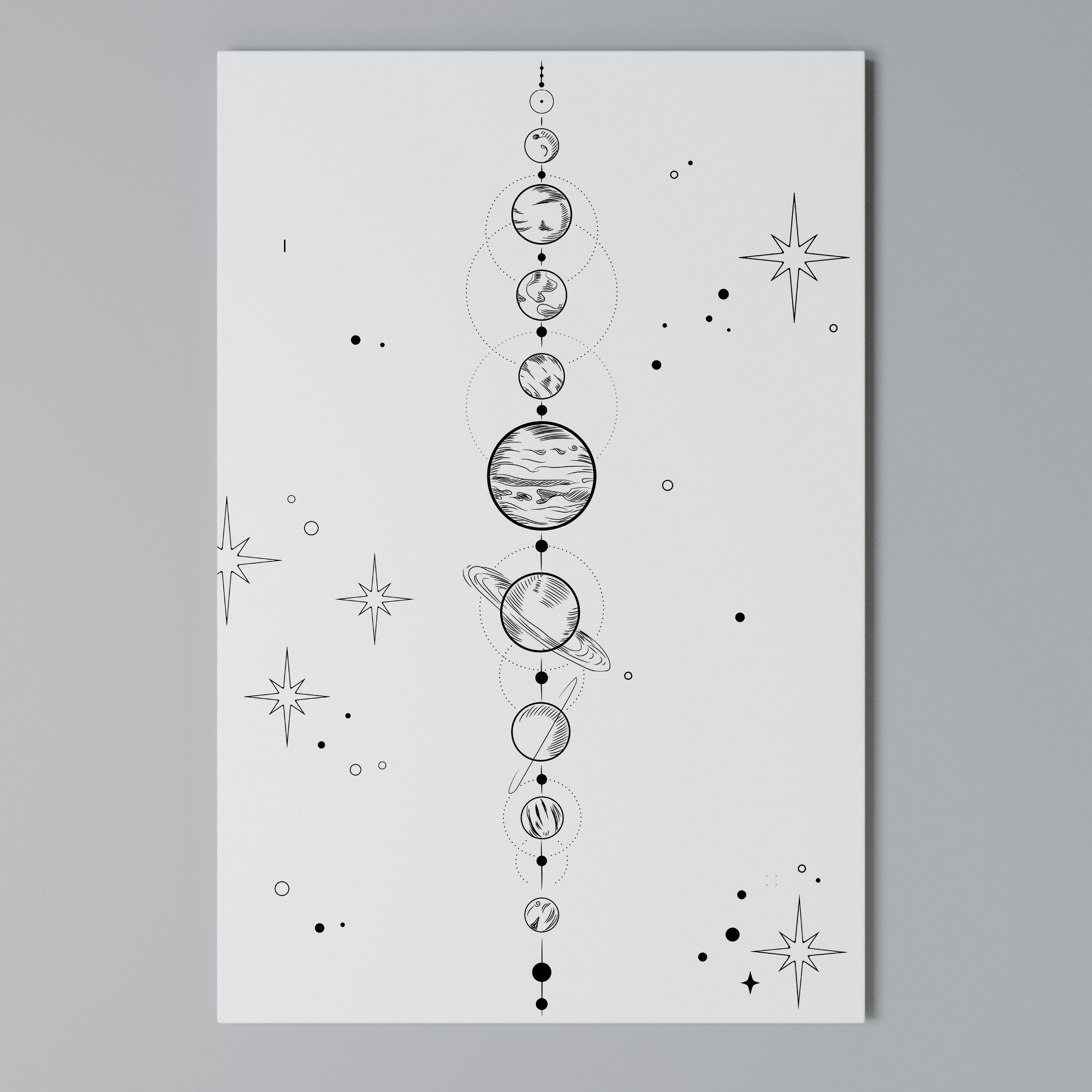 GALAXY OUTLINE Vertical Canvas Print