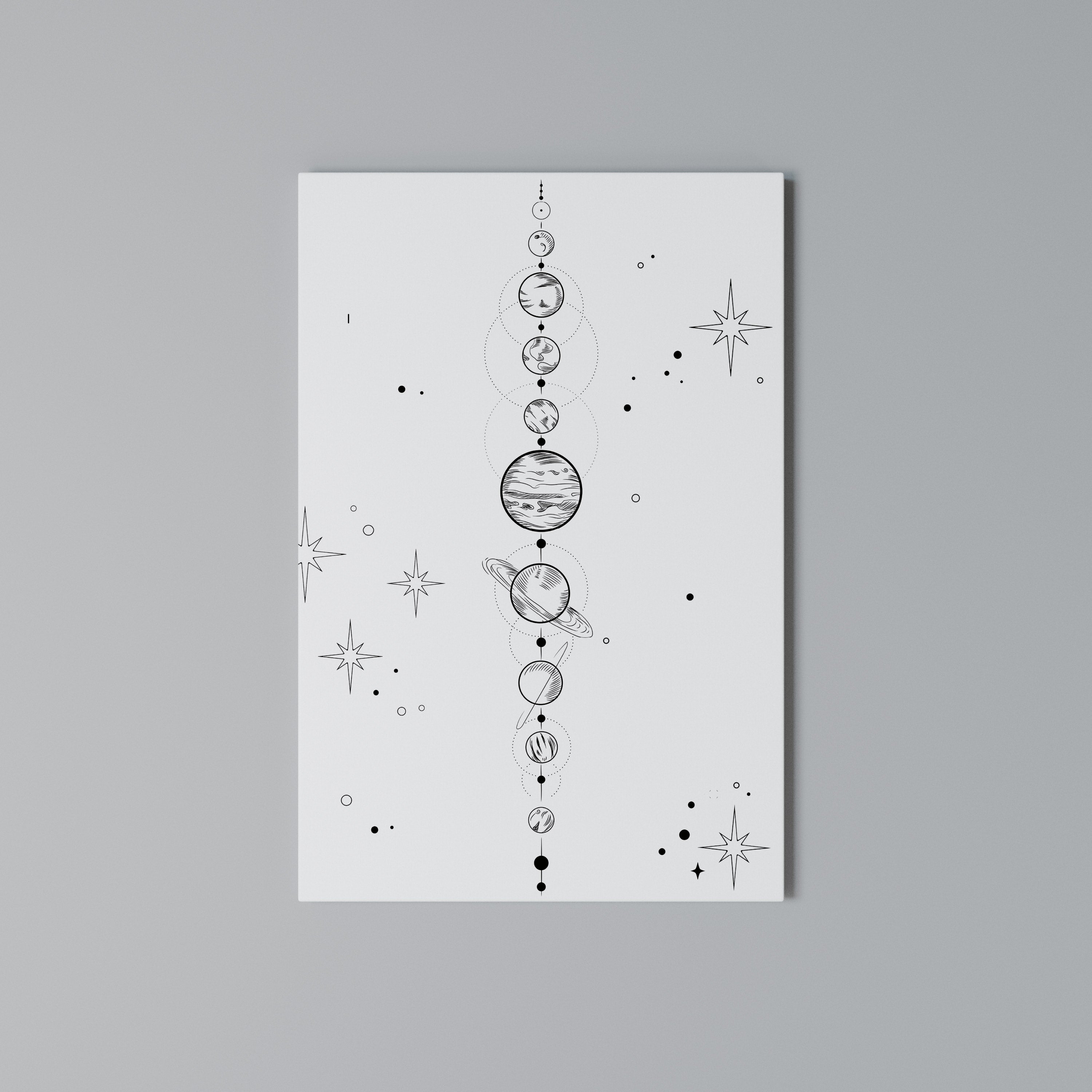 GALAXY OUTLINE Vertical Canvas Print