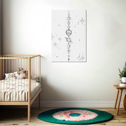 GALAXY OUTLINE Vertical Canvas Print