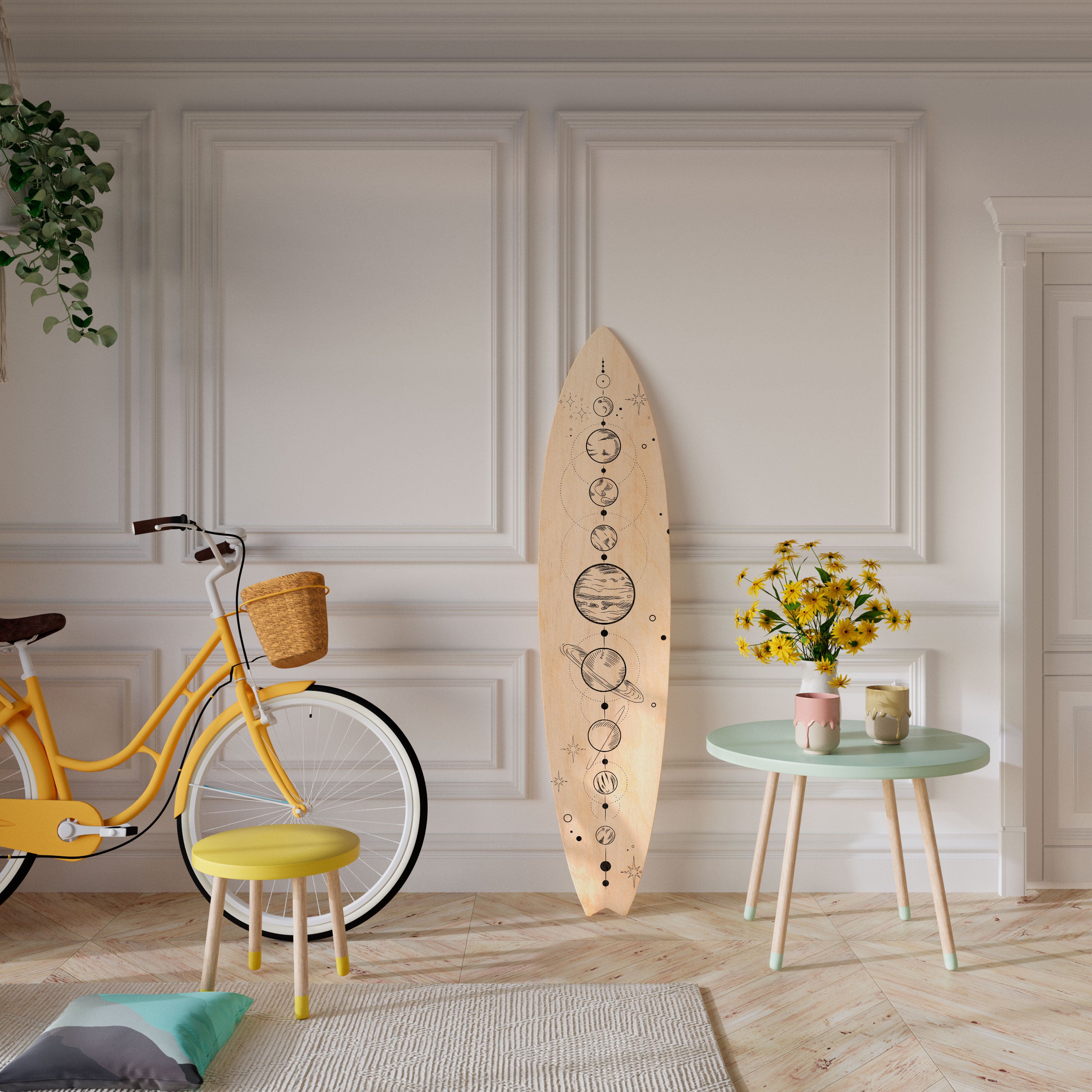 GALAXY OUTLINE Deko-Surfboard