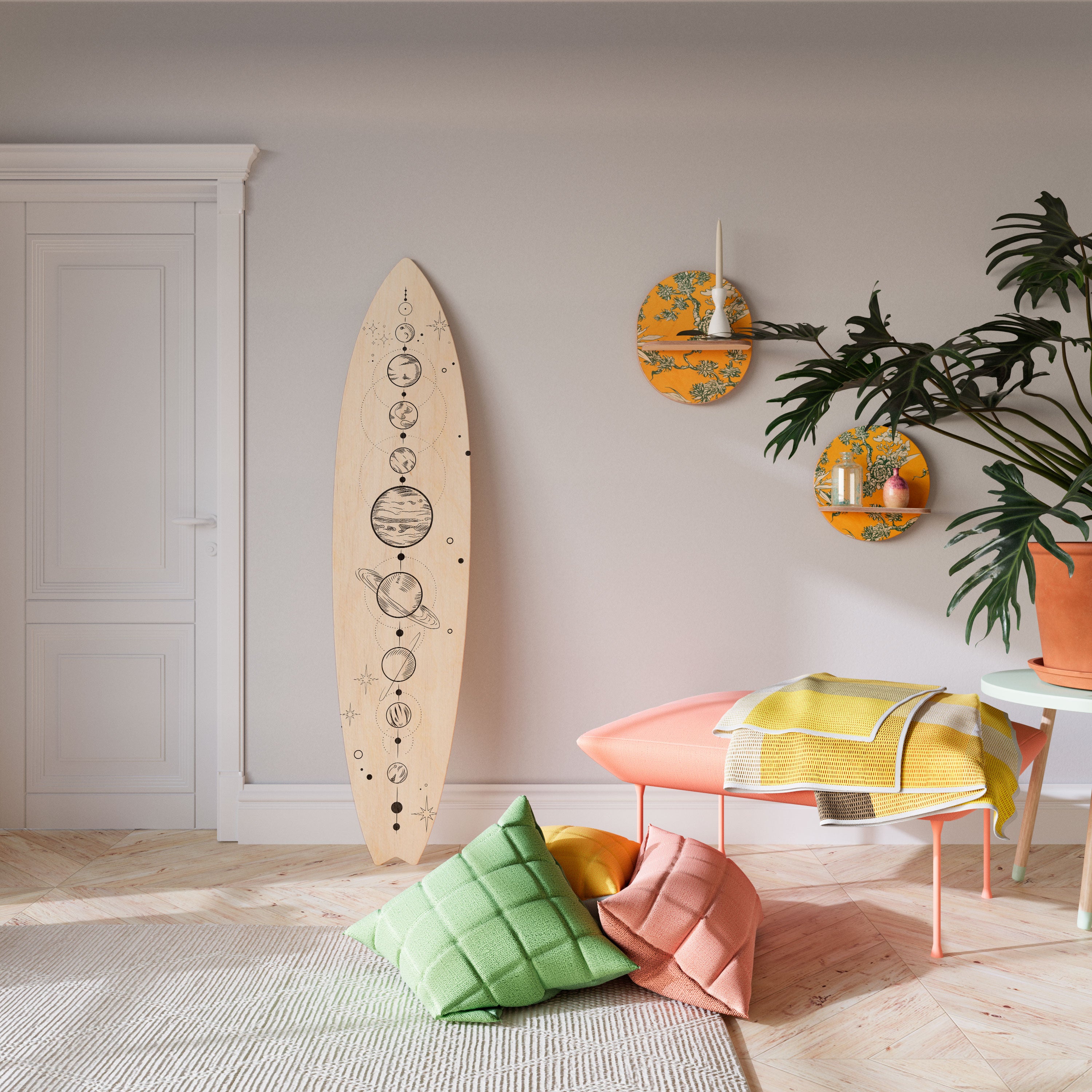 GALAXY OUTLINE Deko-Surfboard