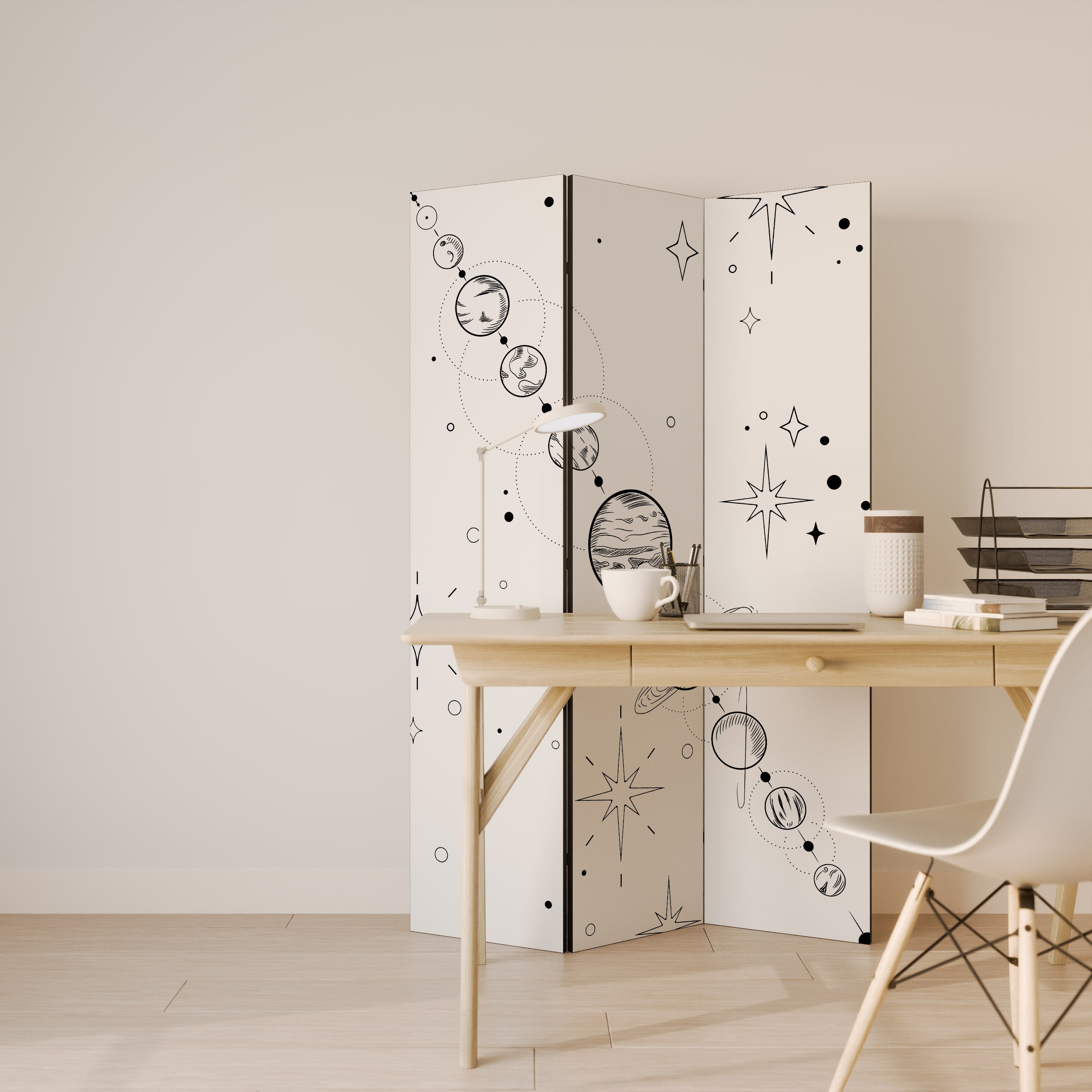 GALAXY OUTLINE Dekorativer 3-teiliger Raumteiler