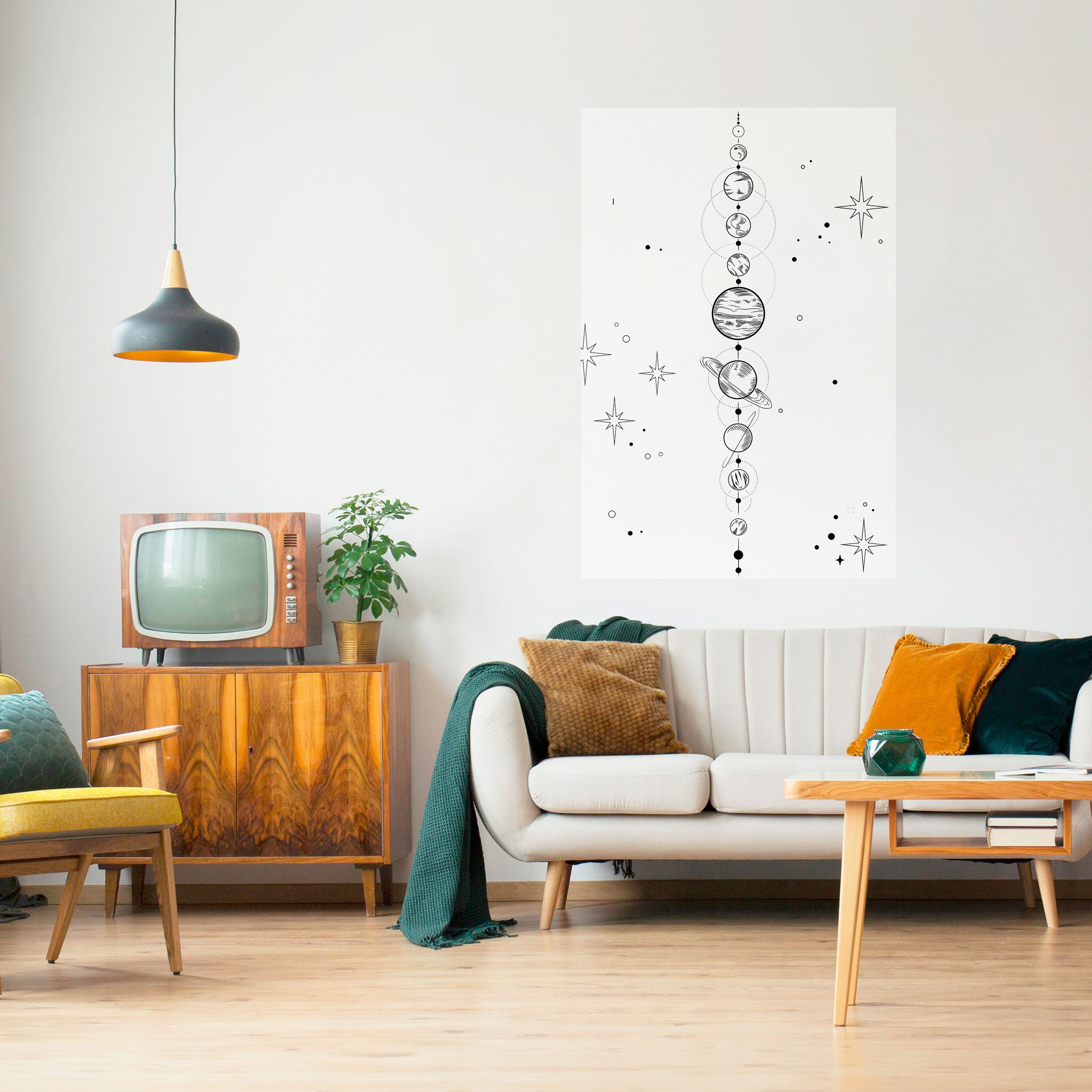 GALAXY OUTLINE Vertikales Poster zum Abziehen und Aufkleben