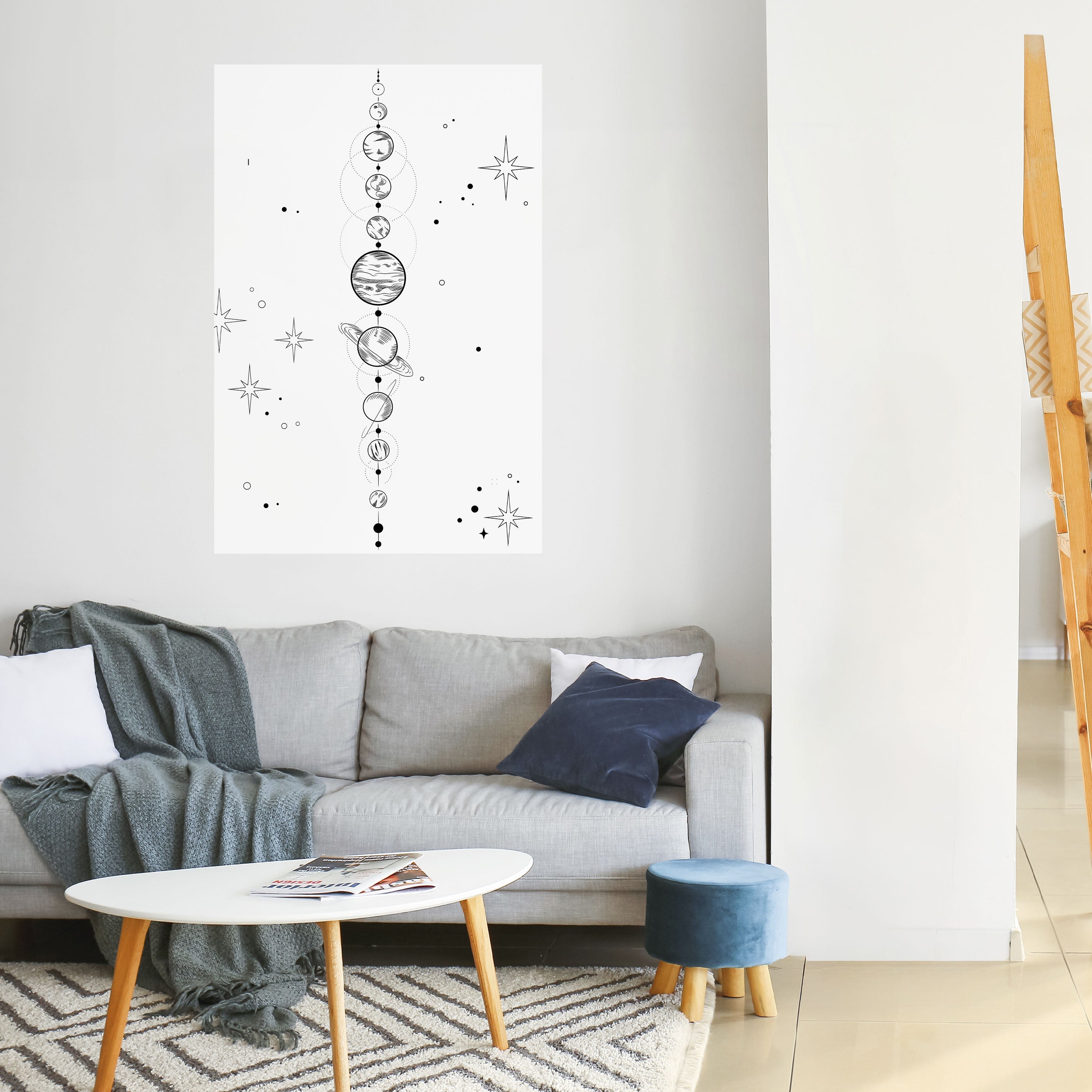 GALAXY OUTLINE Vertikales Poster zum Abziehen und Aufkleben