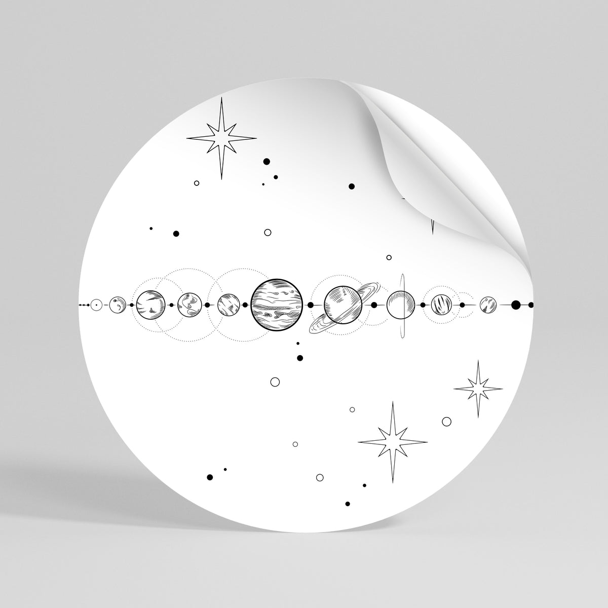 GALAXY OUTLINE Runder Wandsticker zum Abziehen und Aufkleben
