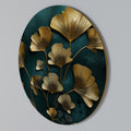 GOLDEN FLORA FANTASY Round Wall Art