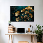 GOLDEN FLORA FANTASY Selbstklebendes Horizontal-Poster