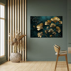 GOLDEN FLORA FANTASY Selbstklebendes Horizontal-Poster