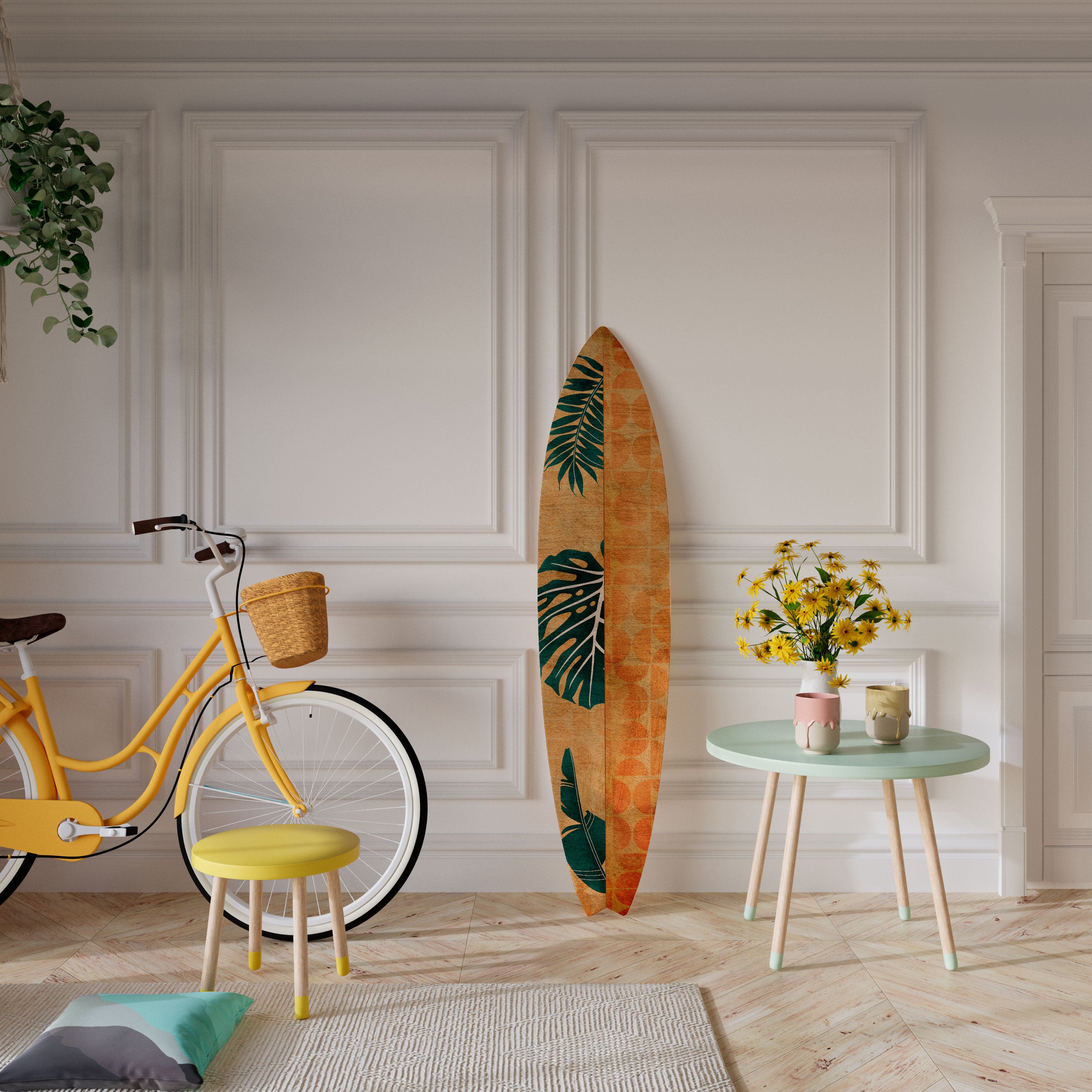 PALM LEAF SURFBOARD Deko-Surfboard