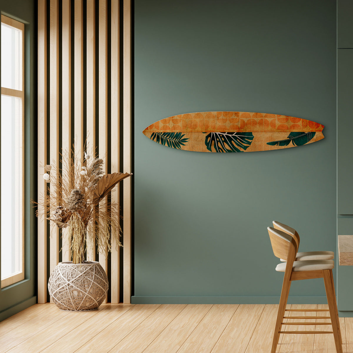 PALM LEAF SURFBOARD Deko-Surfboard