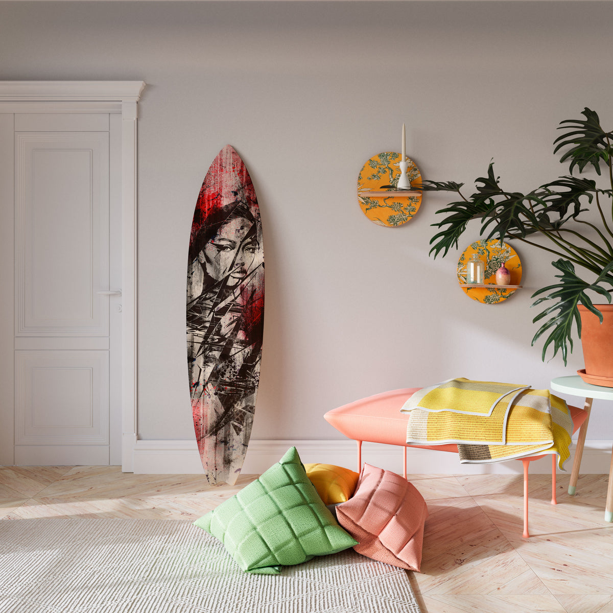 CRIMSON ECHO Deko-Surfboard