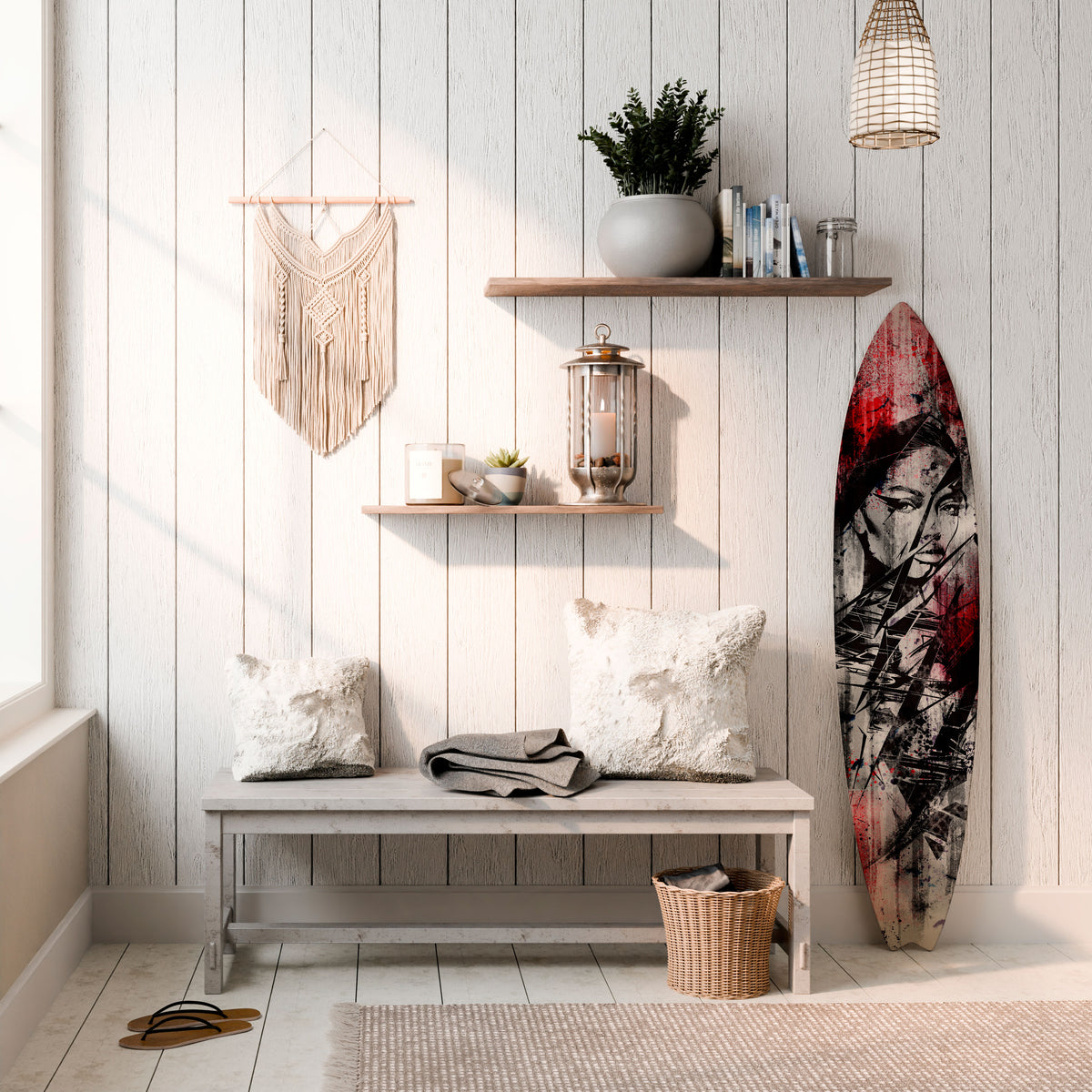 CRIMSON ECHO Surfboard Decorative Panel