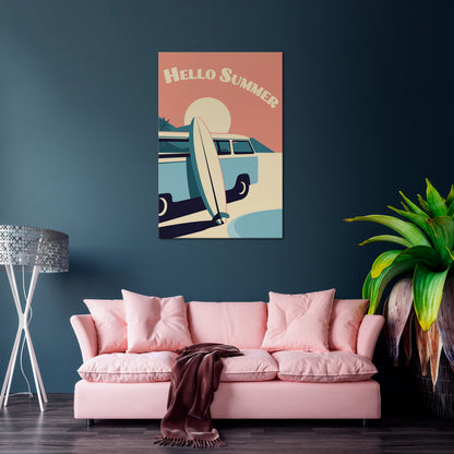 HELLO SUMMER Vertical Canvas Print