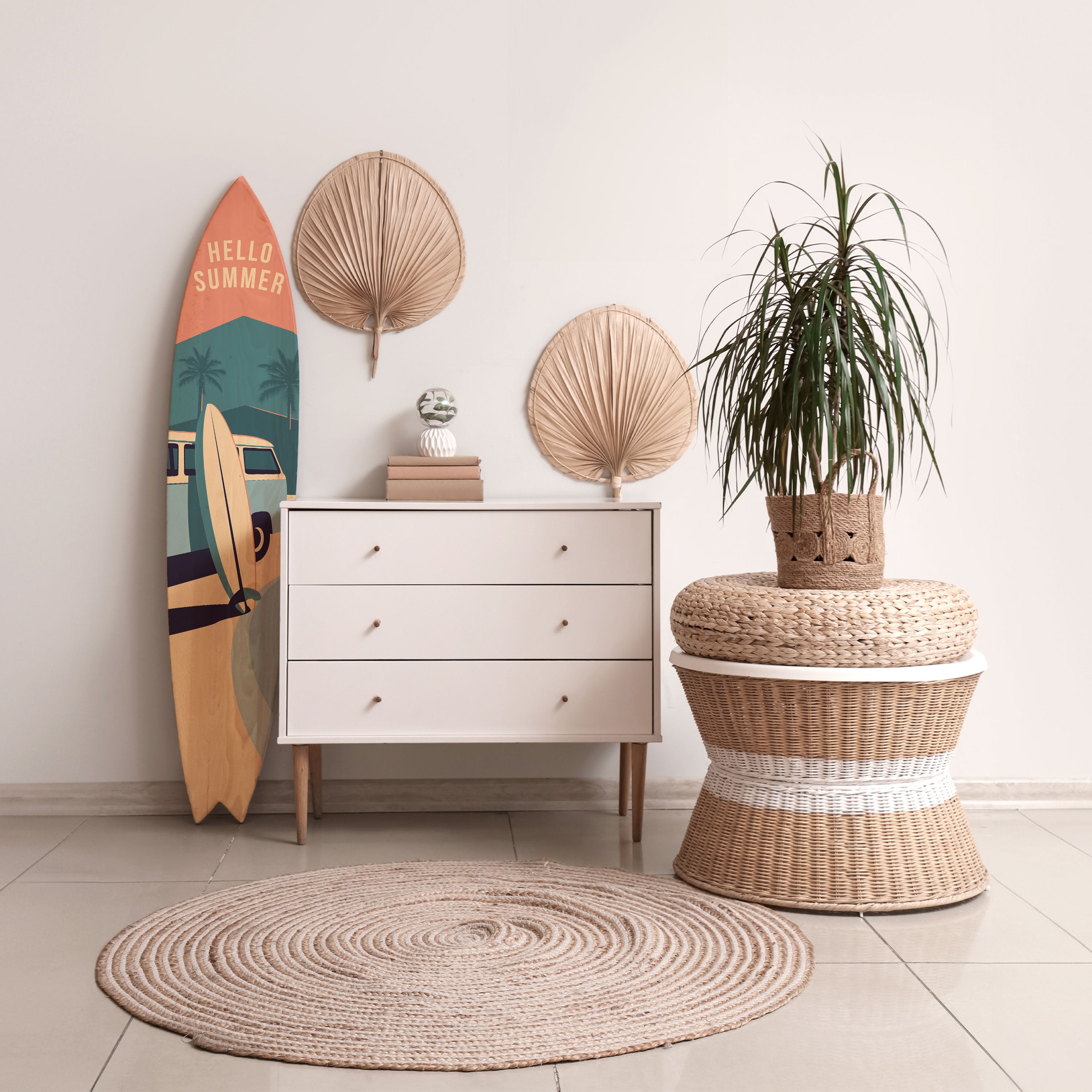 HELLO SUMMER Deko-Surfboard
