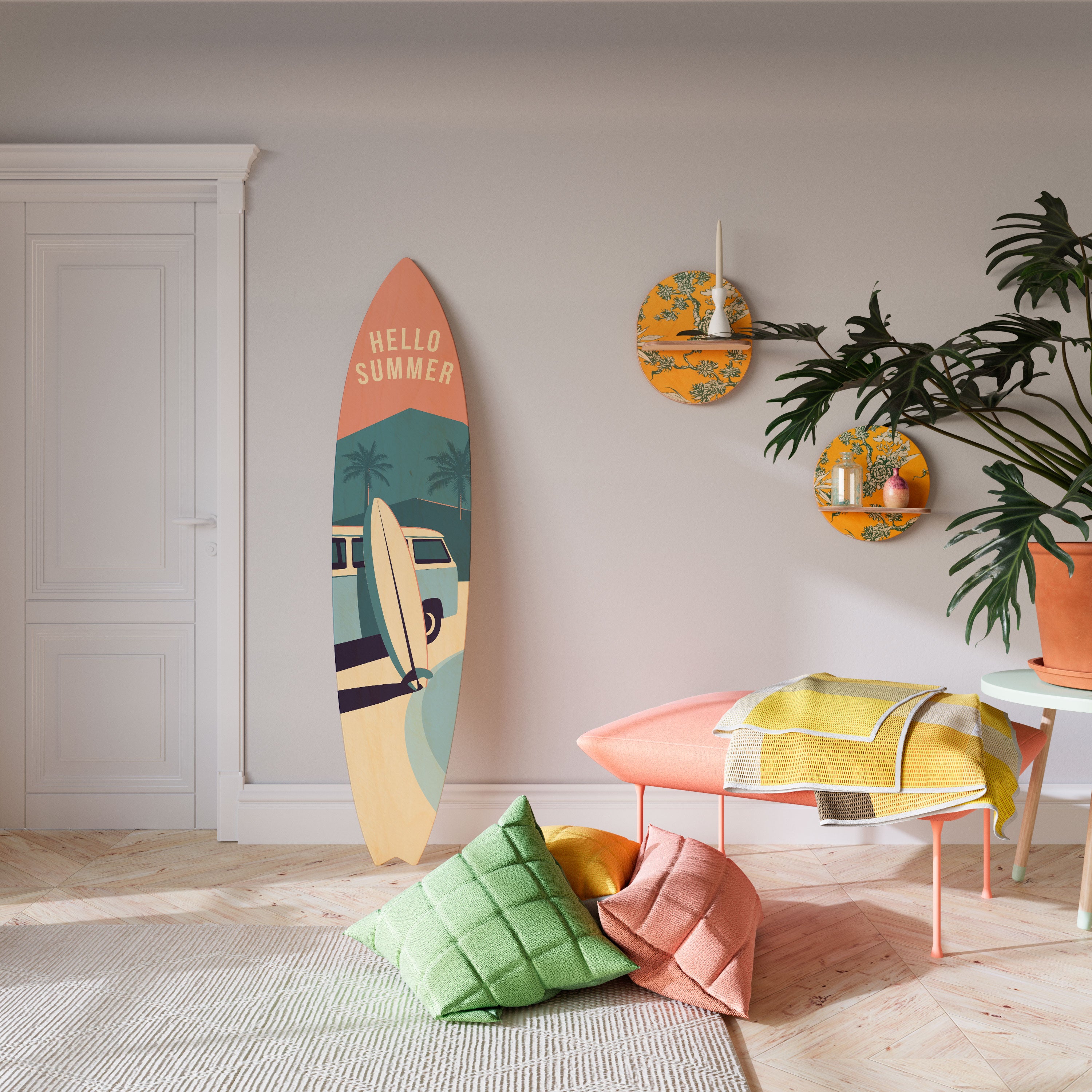 HELLO SUMMER Deko-Surfboard