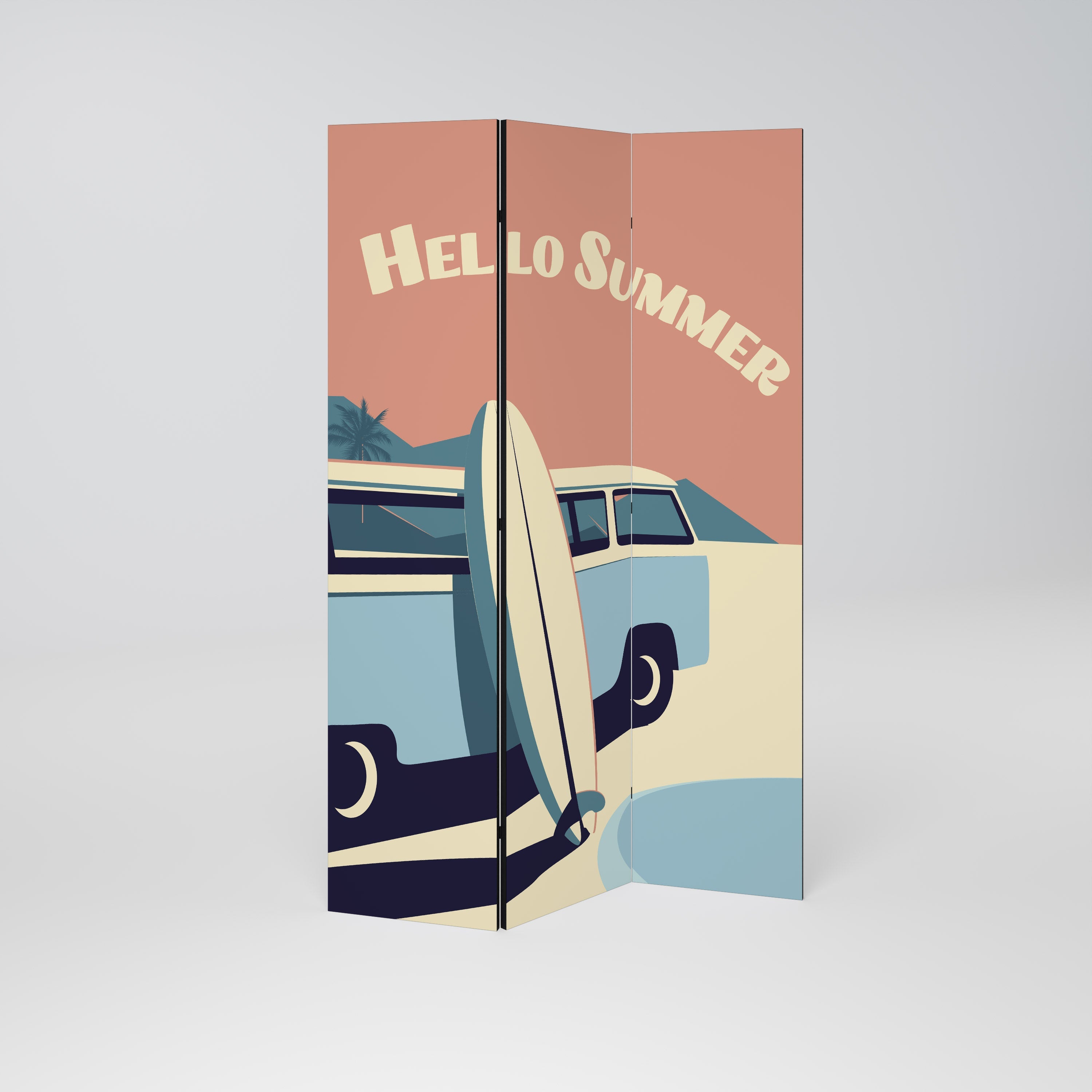 HELLO SUMMER Dekorativer 3-teiliger Raumteiler