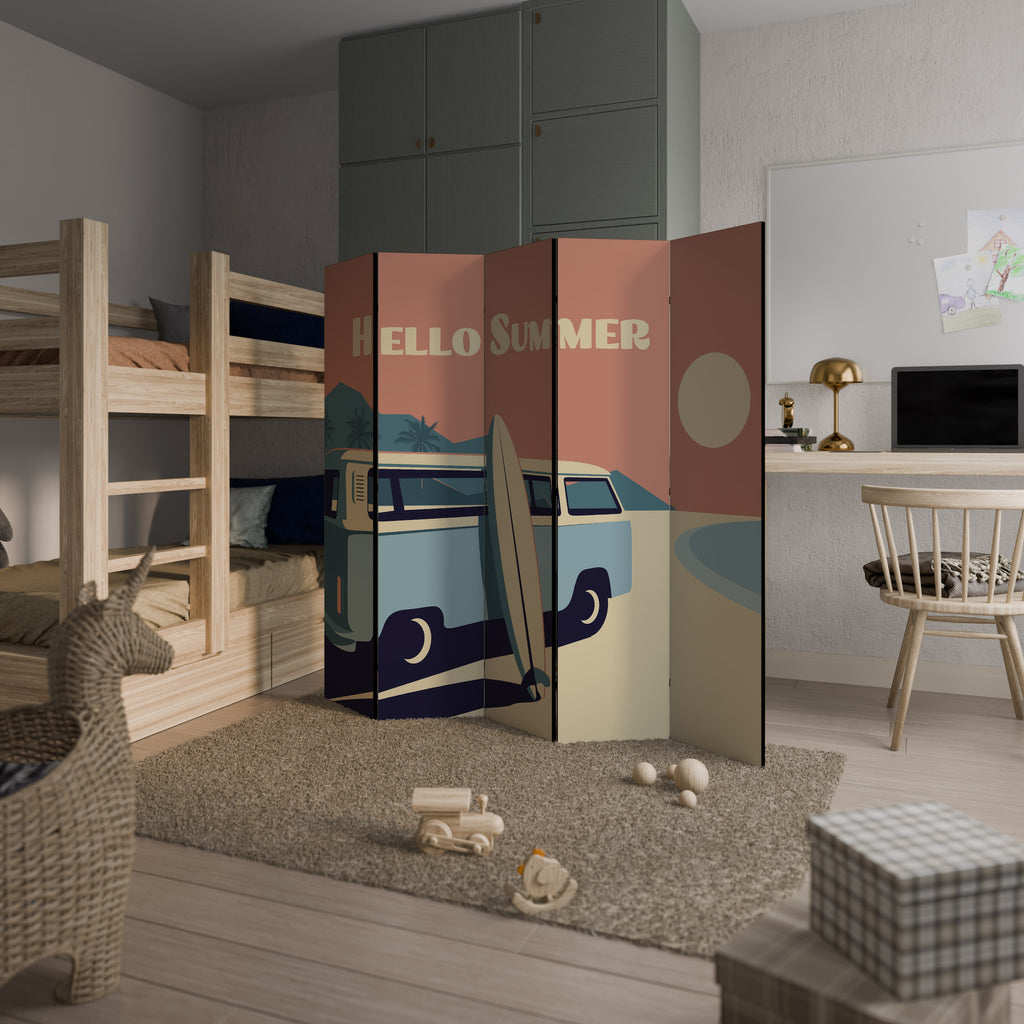 HELLO SUMMER 5-teiliger Paravent