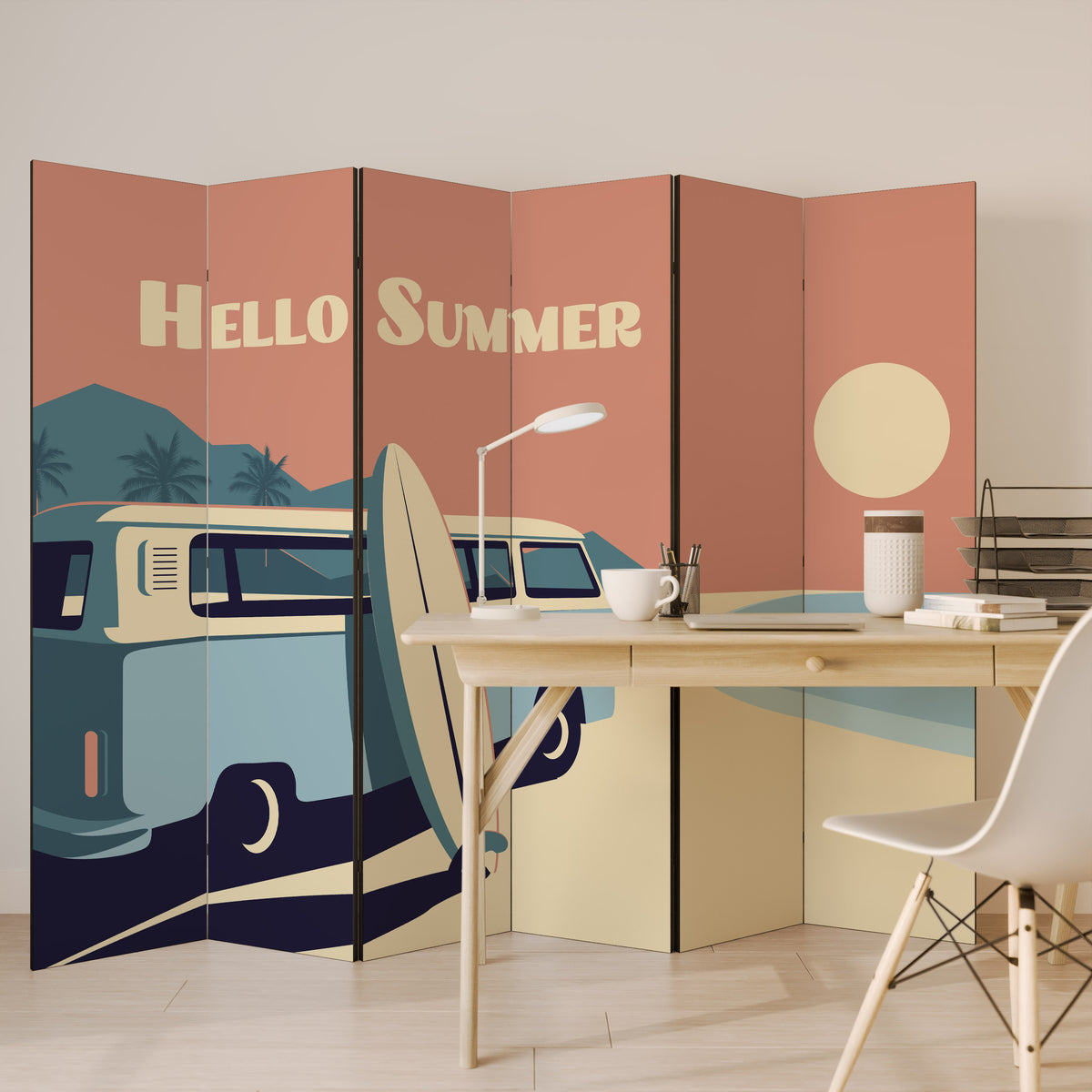 HELLO SUMMER 6-teiliger Paravent