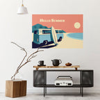 HELLO SUMMER Selbstklebendes Horizontal-Poster