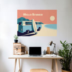 HELLO SUMMER Selbstklebendes Horizontal-Poster