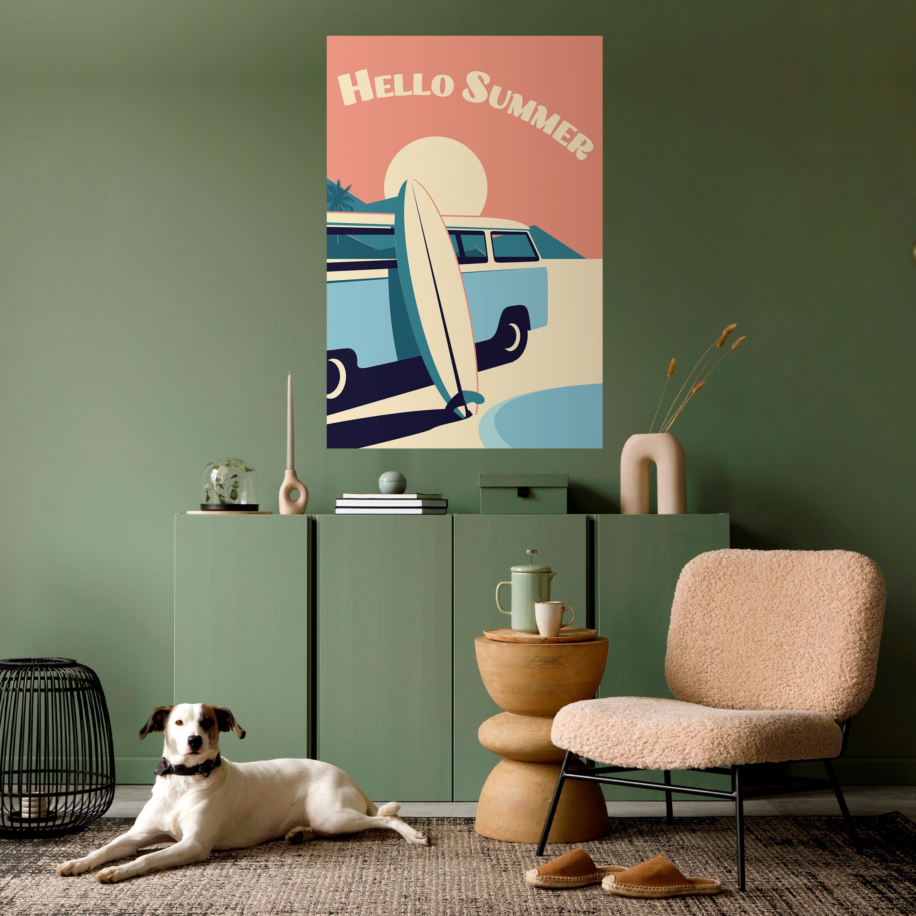 HELLO SUMMER Vertikales Poster zum Abziehen und Aufkleben