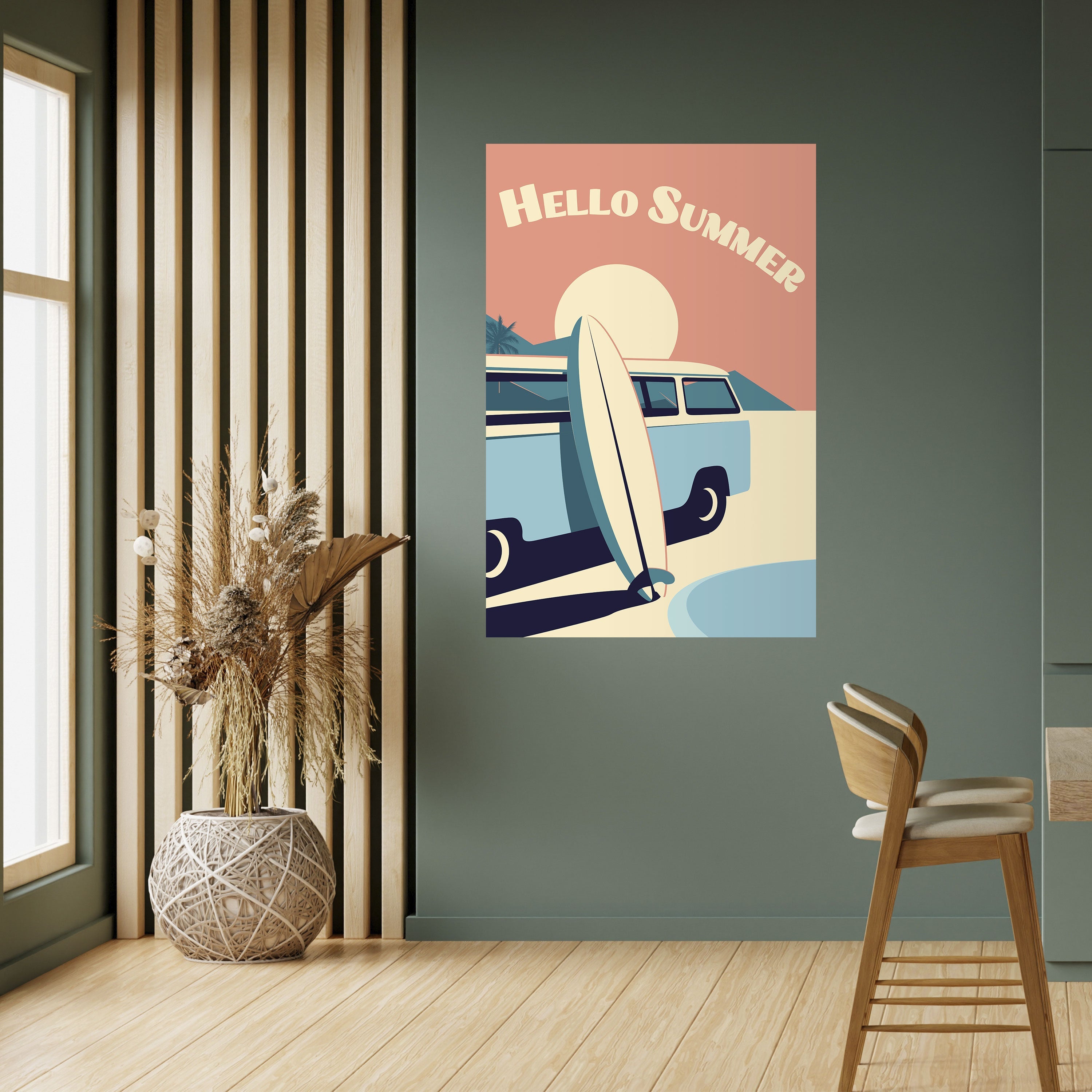 HELLO SUMMER Vertikales Poster zum Abziehen und Aufkleben