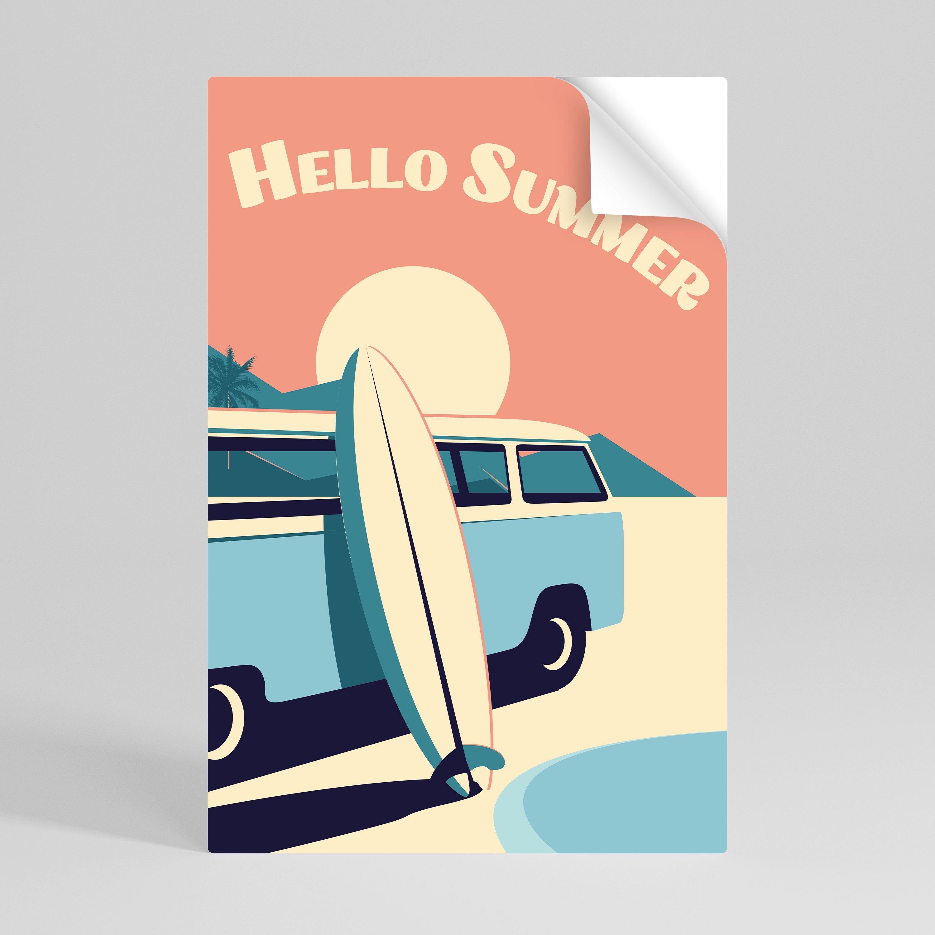HELLO SUMMER Vertikales Poster zum Abziehen und Aufkleben