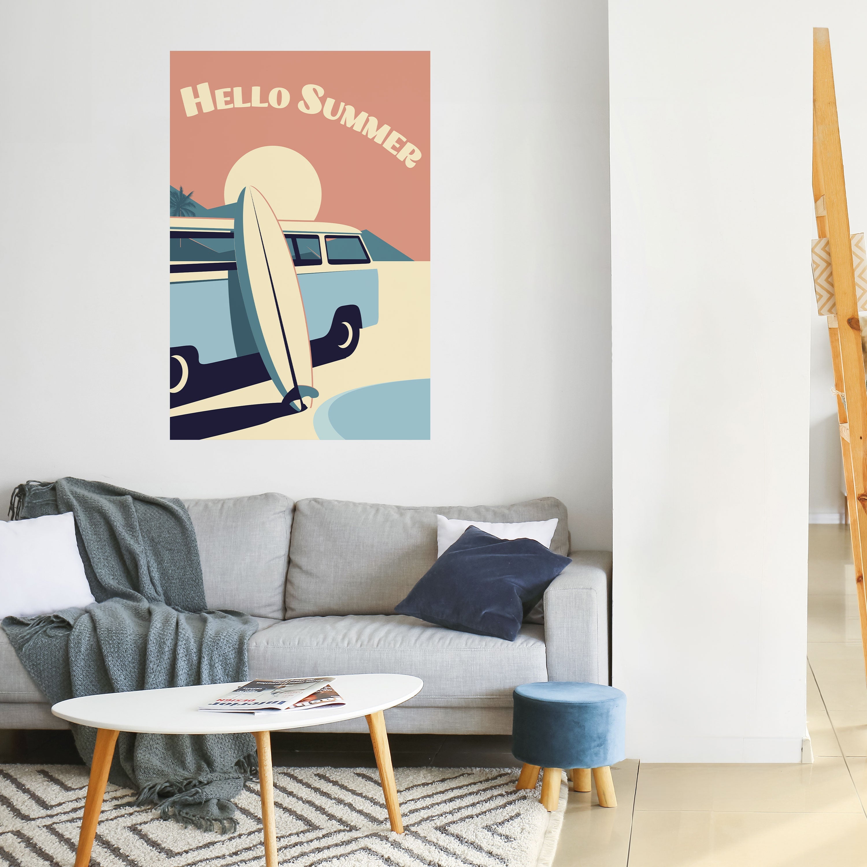 HELLO SUMMER Vertikales Poster zum Abziehen und Aufkleben