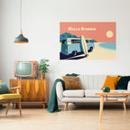 HELLO SUMMER Selbstklebendes Horizontal-Poster