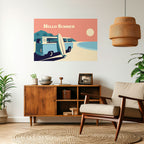 HELLO SUMMER Selbstklebendes Horizontal-Poster