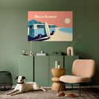 HELLO SUMMER Selbstklebendes Horizontal-Poster