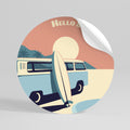 HELLO SUMMER Peel and Stick Round Sticker