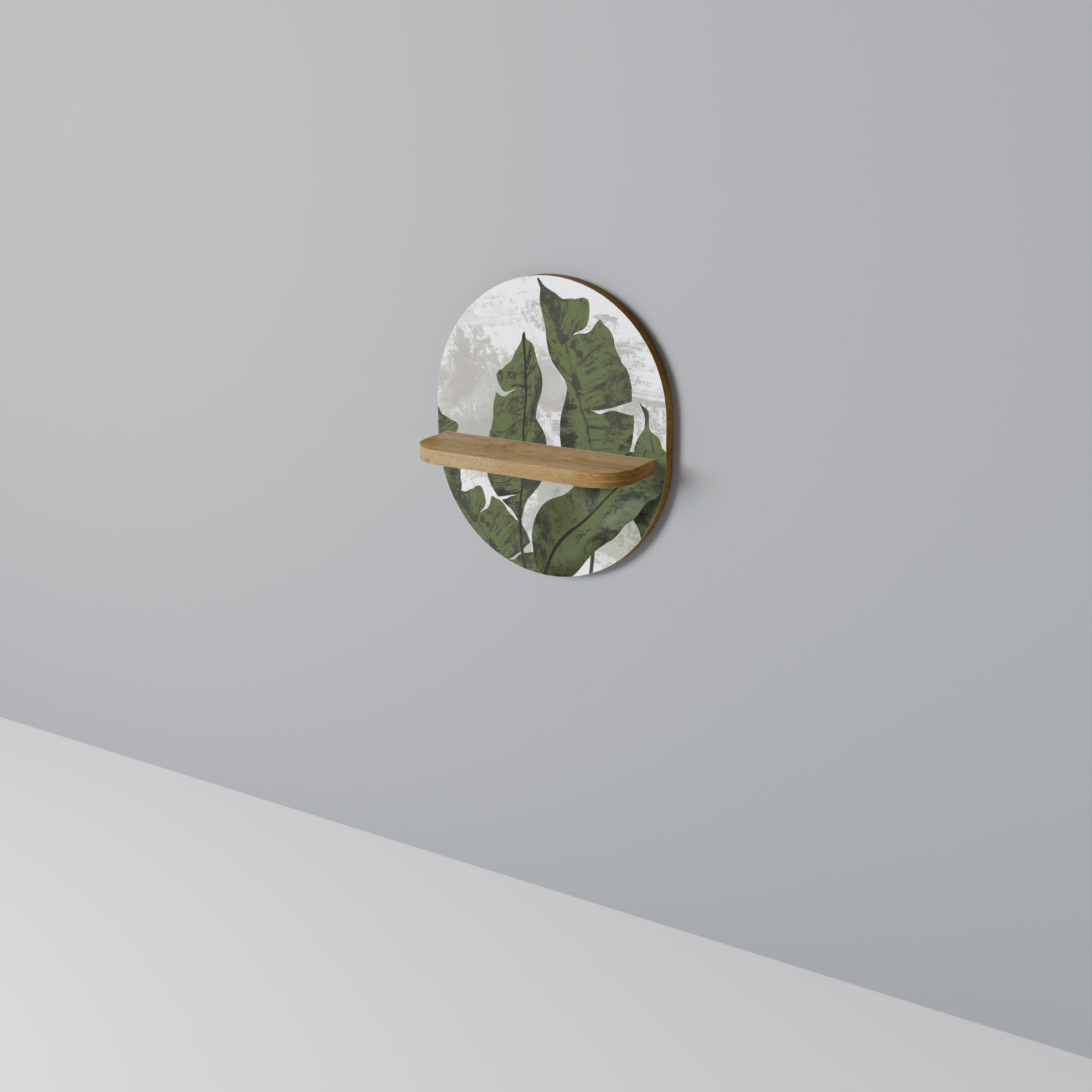 Ovales Kunstregal LEAF ECHO in Eichenoptik