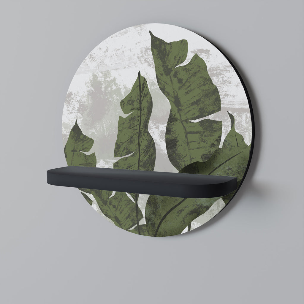 LEAF ECHO Rundes Kunstregal in Schwarz
