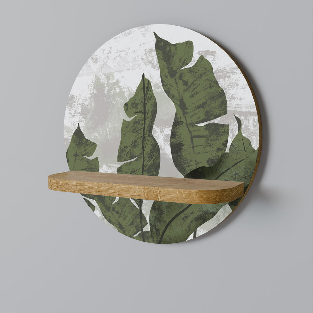 LEAF ECHO Rundes Kunstregal in Eichenoptik