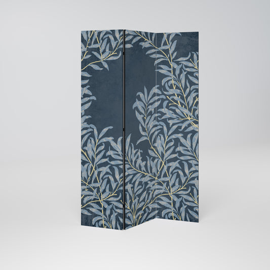 BLUE LEAVES 3-teiliger Paravent