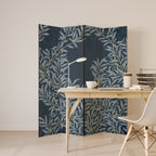 BLUE LEAVES Decorative 4-Panel Room Divider