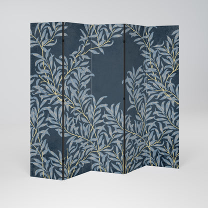 BLUE LEAVES 5-teiliger Paravent