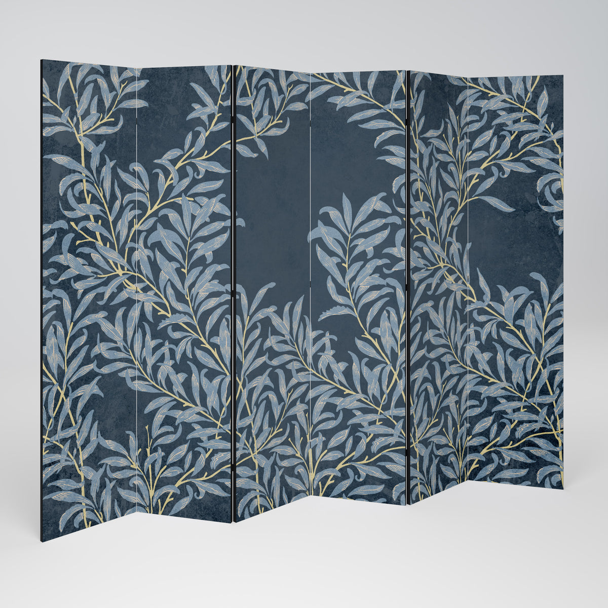 BLUE LEAVES 6-teiliger Paravent