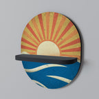 SUNNY SLIDE Oval Art Shelf In Black Finish