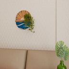 SUNNY SLIDE Ovales Kunstregal in Eiche-Optik