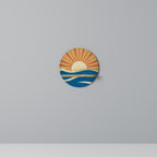 SUNNY SLIDE Rundes Kunstregal in Eiche-Optik