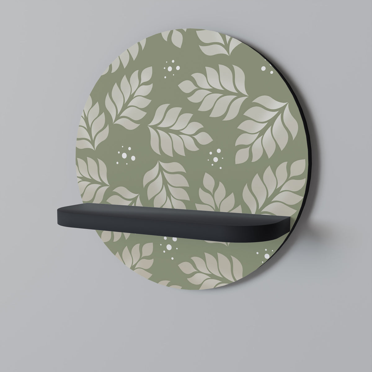 LEAVES ON GREEN Art Shelf