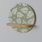 LEAVES ON GREEN Rundes Kunstregal in Eiche-Optik