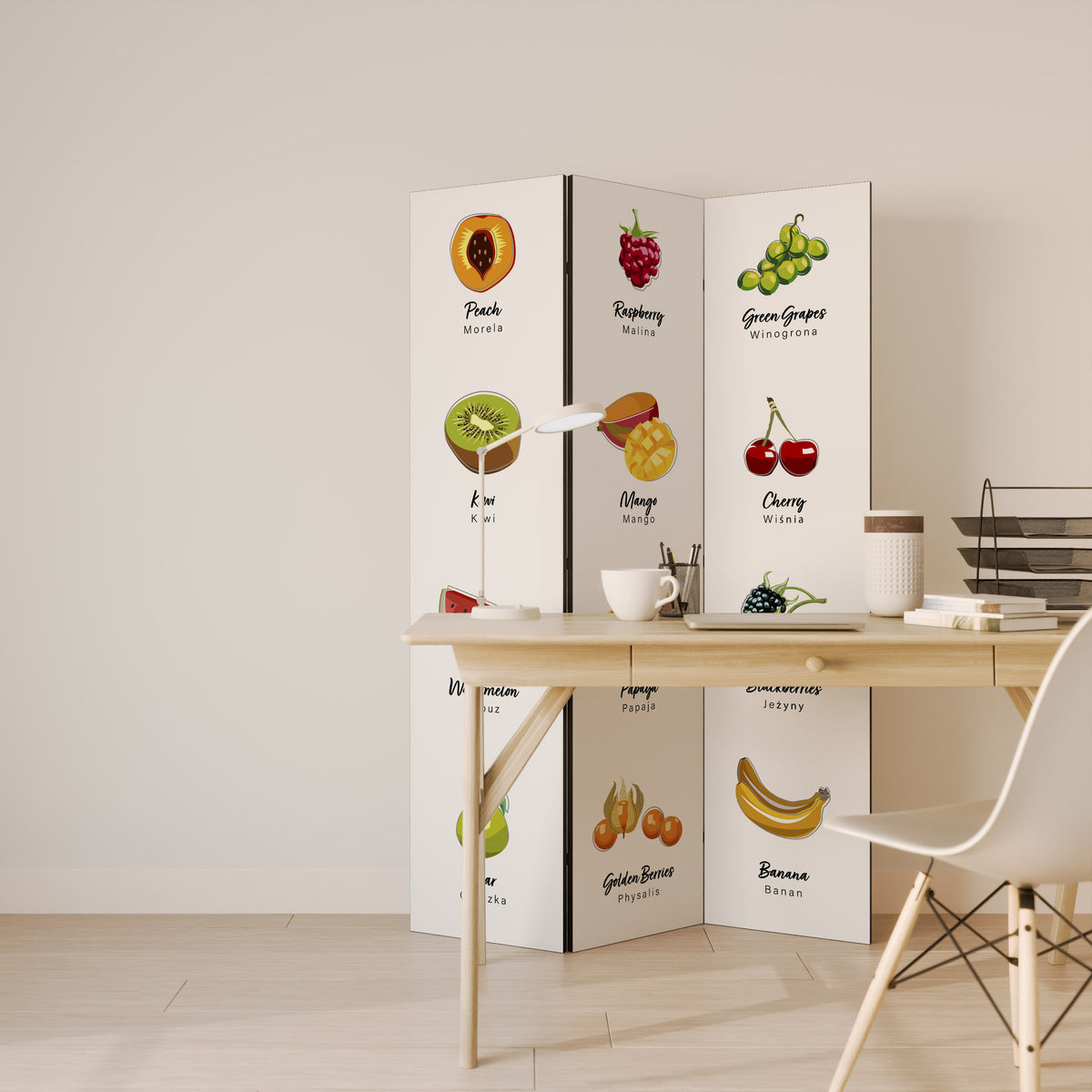FRUIT LESSON 3-Panel Room Divider