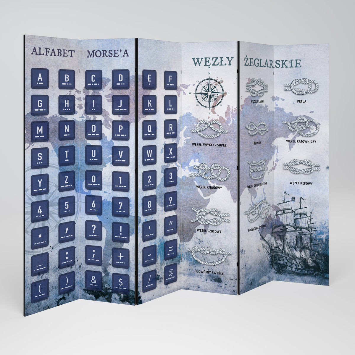 MORSE CODE 6-Panel Room Divider